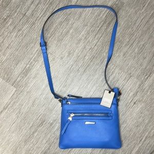 Dana Buchman Blue Shoulder Bag 23” strap. Multiple pockets. New never used
